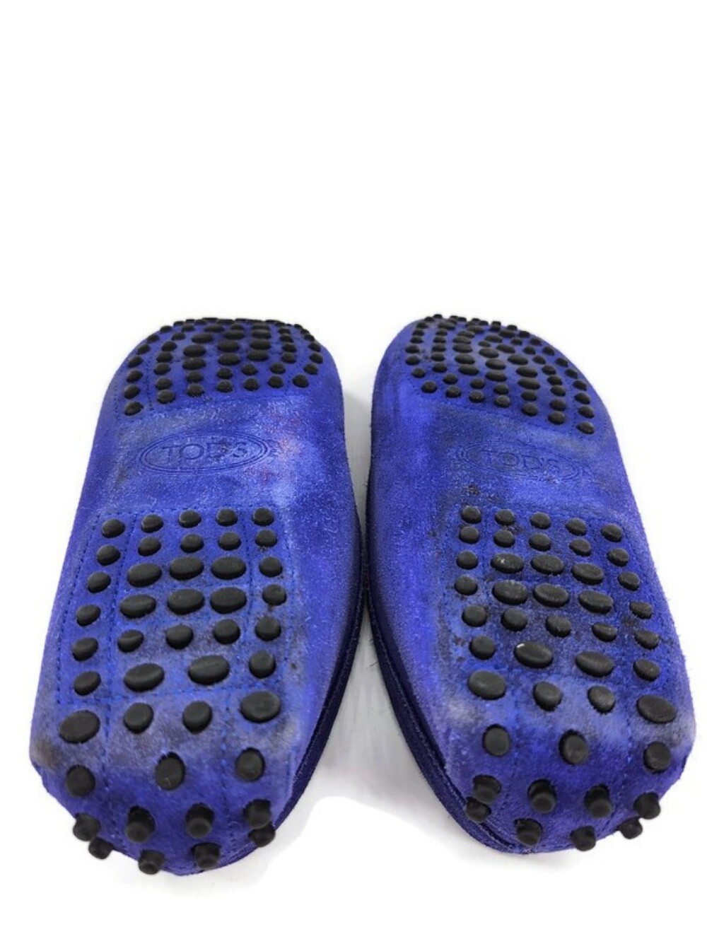 Tod's Gommino Vibrant Dark Blue Suede Slip-On Moc-Toe Driving Penny Loafers - Picture 13 of 15